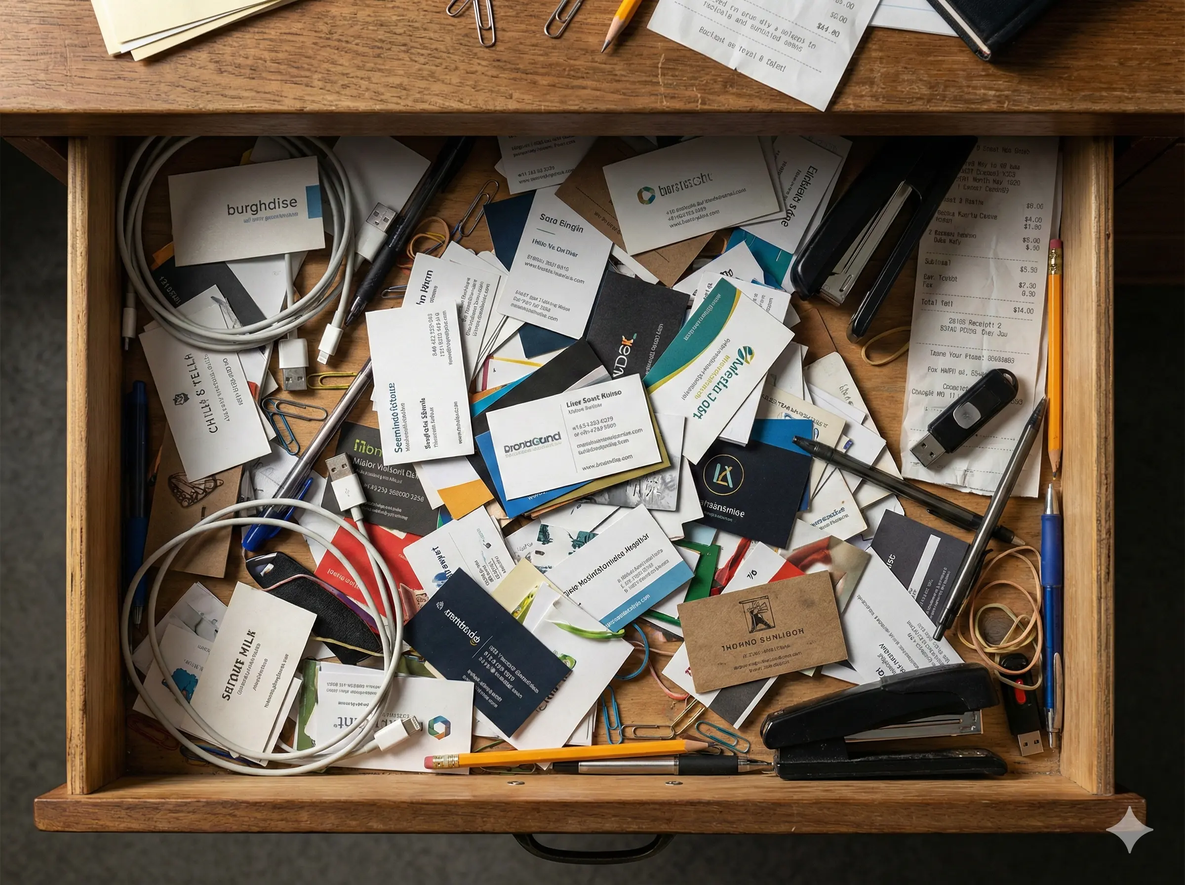The Desk Drawer Graveyard: Why 88% of Business Cards Are Trashed